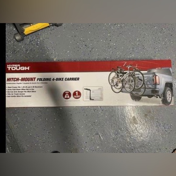 Hyper Tough 4-Bike Carrier Steel Frame Narrow Arm Design 120lbs Max. Wt. New - Picture 1 of 3